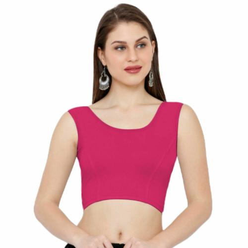 Life win Red stretchable blouse cotton lycra for women (46)