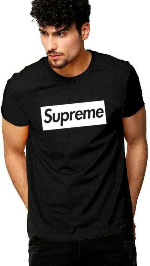 Supreme Men Black Graphic Print Polyester T-Shirt - M