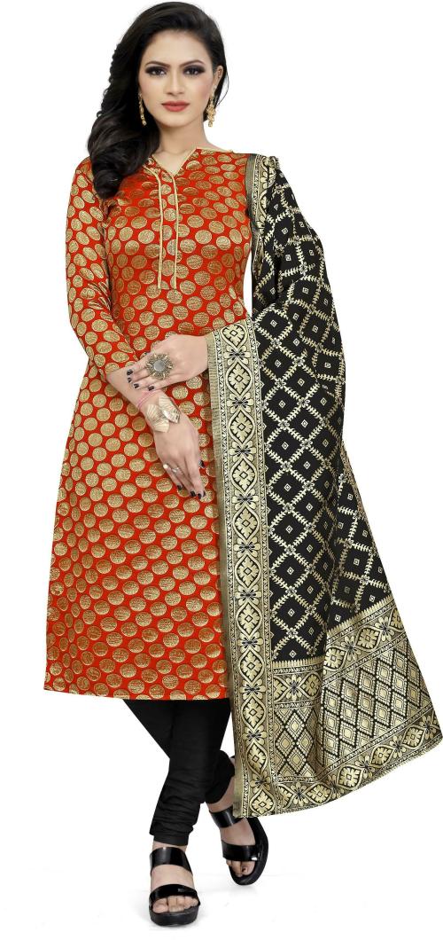Buy Diva S Choice Women Red Woven Design Cotton Silk Salwar Suit