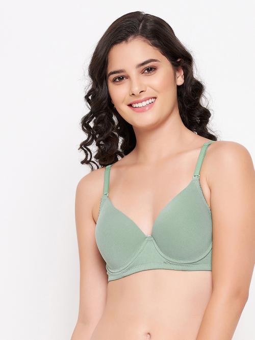 Buy Clovia Green Solid Cotton Single Push-Up Bra Online at Best Prices in  India - JioMart.