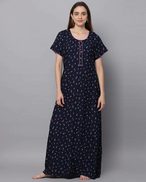 PINNACLE Women Nighty (Dark Blue)