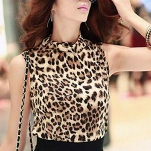 RW RIMSHA WEAR Women's Leopard print sleeveless women top
