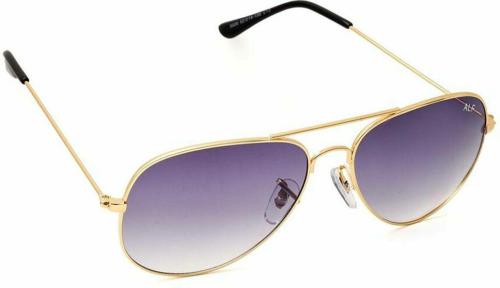 EYEMYEYE Gold Metal Riding Glasses, UV Protection Aviator Sunglasses For Men And Women - 62 mm