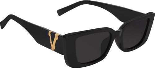 Dervin UV Protection Cat-eye Full Frame Black Sunglass for Men and Women, Free Size