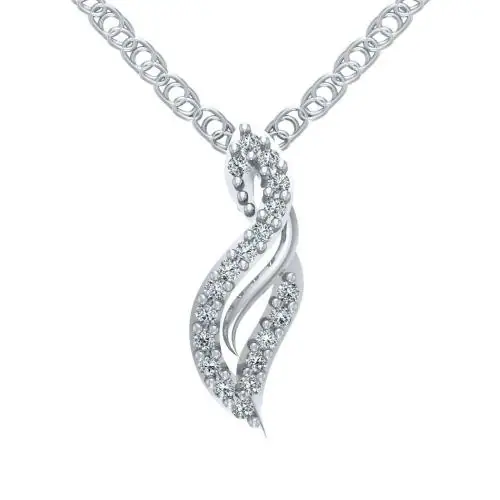 Lilu Jewels White Platinum Plated Pure 925 Sterling Silver Bypass Infinity Pendant with 18 inch Chain for Women