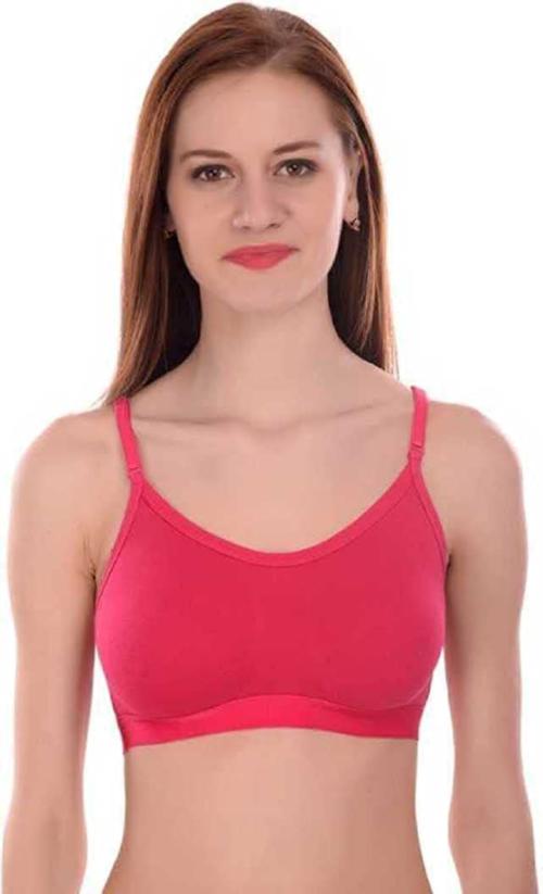 MERSODA Cotton Lycra Sports Bra with Adjustable Strap