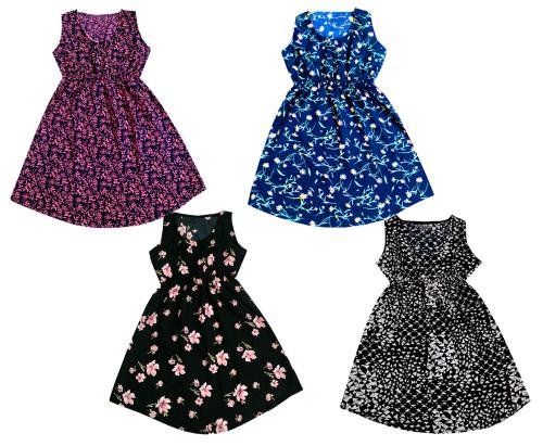KAYU Girls Crepe Digital Printed Frock Dress (Pack of 4) Multicolor