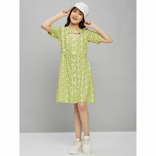 StyloBug Girls Above Knee Dress - Lime Green
