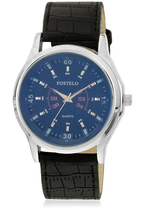 FOSTELO BLUE MEN'S WRIST WATCH FST-368