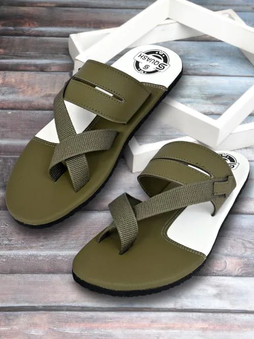 SQUASH EXTRA COMFORT CASUAL GREEN SLIPPERS