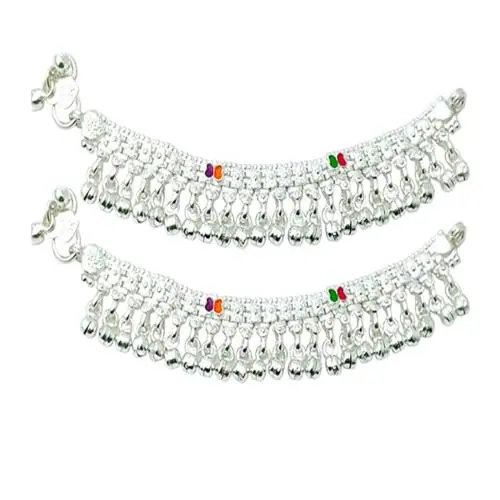 JEWELLERYHUT Silver Metal Anklet for baby boys and baby girls and women