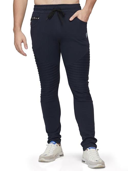 ESSA Men's Slim Fit Track Pants - Navy MILANGE(X-Large)