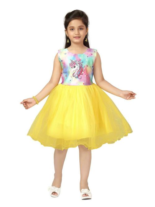 Buy Aarika Girls Yellow Color Unicorn Print Frock Online at Best Prices ...
