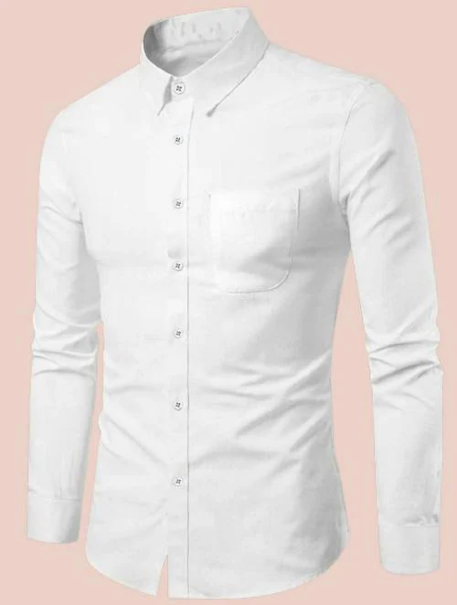 TMF THE MEERU FASHION Men Solid Casual White Shirt