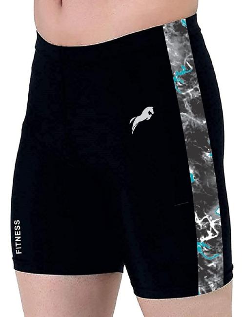 JUST RIDER Unisex Swimming Shorts(Polyster+Lycra) Trunk-Black l Shorts for Gym