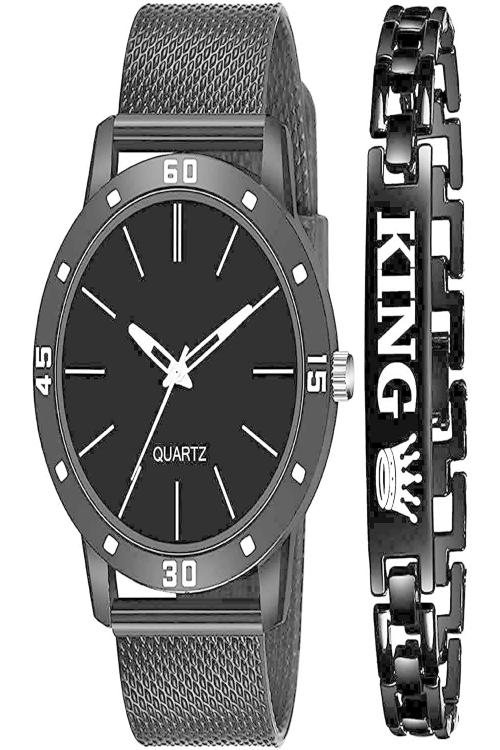 Buy MIVAAN Analog Black Dial Black Strap Watch for Men (506) Online at