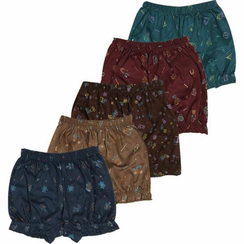 YELLOWDELIGHT Baby Girls Multicolor Printed Pure Cotton Pack Of 5 Bloomer (1 - 2 Years)