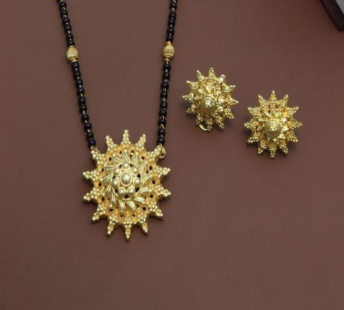 H R SALES-attractive big pendal gold plated mangalsutra