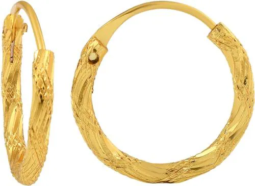 ADMIER Gold Plated Brass cutwork Small And Cute fashion Hoop Bali Earrrings For Girl Women.