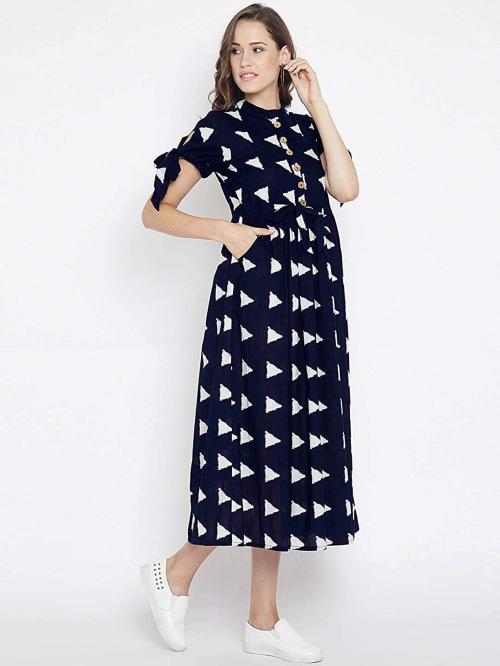 Buy PANIT Women Navy Cotton Dresses Online at Best Prices in India