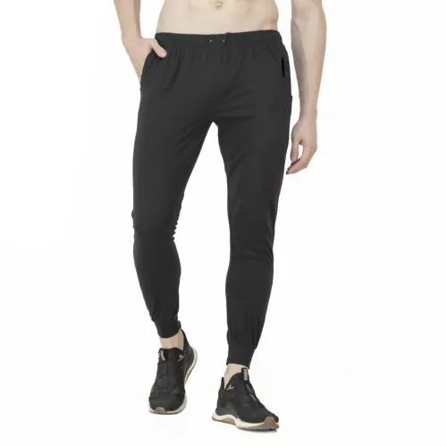 COLIN Men's Cotton Regular Fit Trackpant Joggers, Black-M