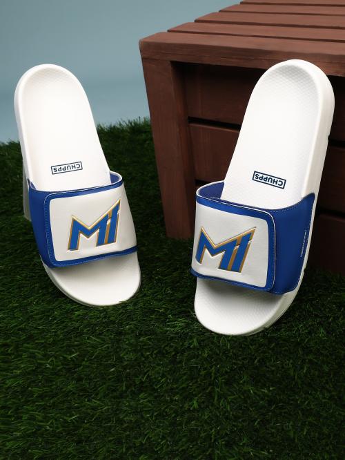 Chupps Men's Official Mumbai Indians Velcro MI Printed Sliders