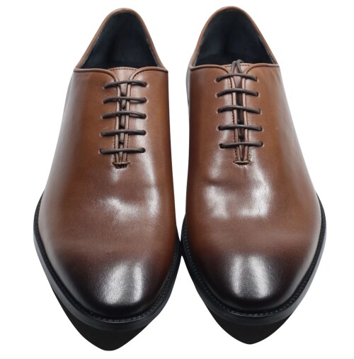 BURNISH LEATHER ART Plain whole cut shoe (41)