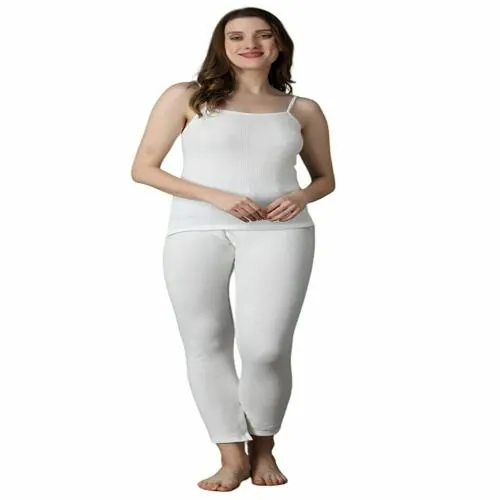 Buy FF Women's Winter Lightweight Thermal Underwear for Women Bottom and  Spaghetti Set with Fleece Lined Soft Warmer - White, M Online at Best  Prices in India - JioMart.