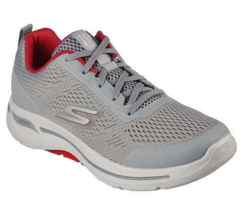 Skechers GO WALK ARCH FIT-IDYLLIC LT. GRAY/RED SPORT SHOE, MENS