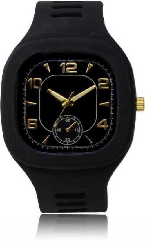 Showking Analog Black Dial Black Strap Watch For Boys And Girls