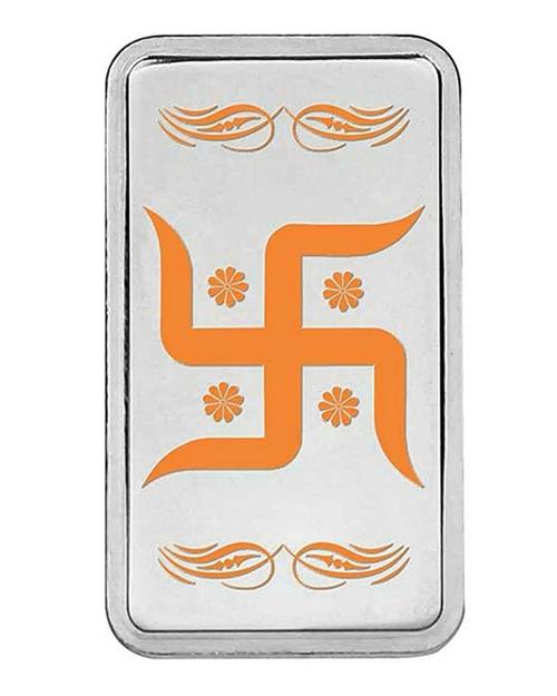 Kundan 20g (999.9) Swastik Silver Colour Bar