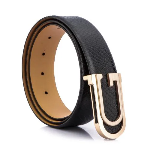 GIL Pure leather belt for men black color,stylish buckle,pack of 1