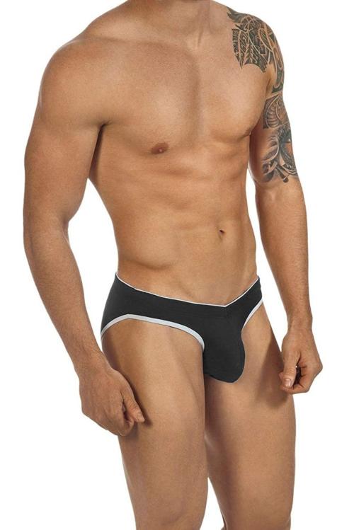 LEADWORT Black Nylon and Spandex Thong Bikinis Underwear - S