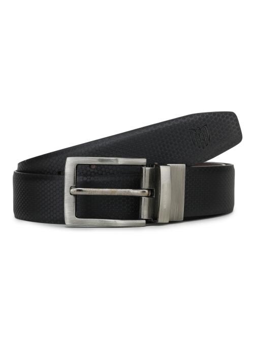 MOHRA ARBOL Men's Formal Solid Attractive Synthetic, Genuine Reversible Leather Belt Black 42