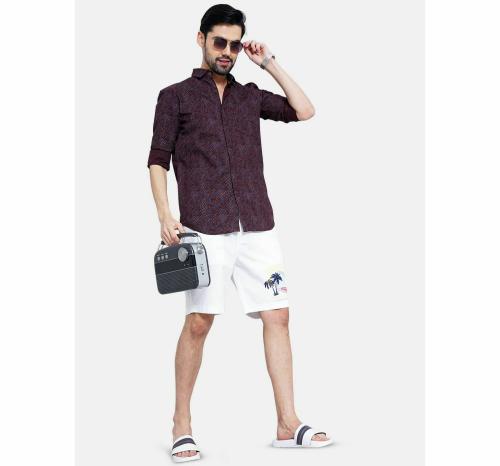 CAMISA 100% Cotton Premimum Lenin Shirts | Slim Fit Casual Shirts | Colour Maroon | Size XXL