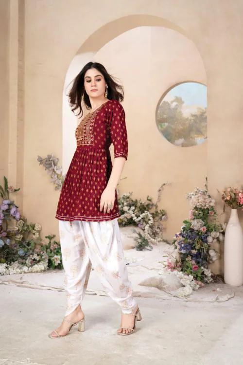 VNEED Style Dhoti Kurta Set for Women & Girl's Floral Printed Cotton Kurti With Dhoti Pant Set (set of 1) ( Size 5XL)