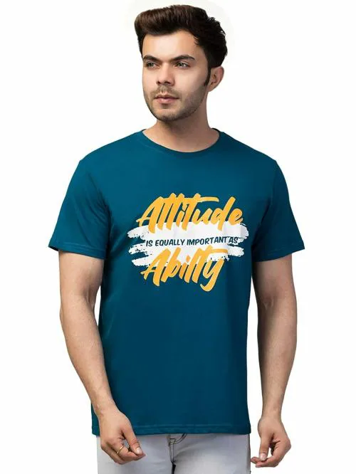 SMOEK 100% Cotton Double Bio-Washed Zero Shrinkage Regular Men's Half Sleeve Round Neck T-Shirt