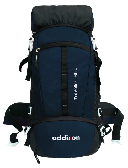 Addixon Adventure Stylish Wanderlust Trekking Bag With Water Proof For Hiking/Trekking Rucksack - 65 L (Blue)