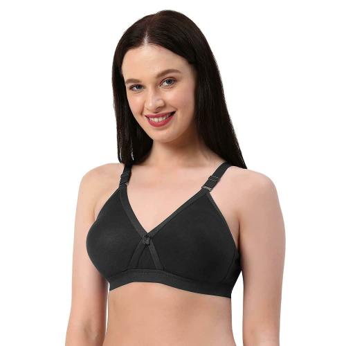 Planet Inner Women Black Cotton T-Shirt Bra (42D size)