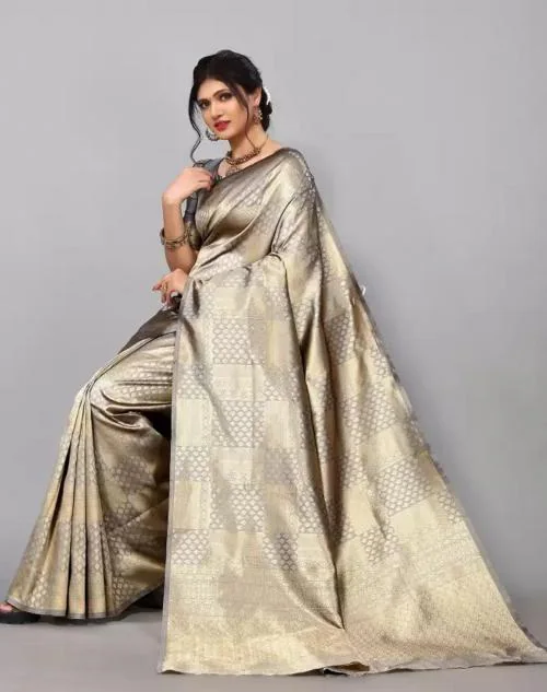 NESHVI ENTERPRISE Banarasi Handloom Golden Work Light Weight saree.