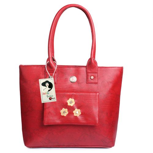 Ankita Fashion World Maroon PU Hand-held Bag