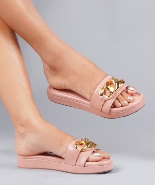 JM LOOKS Peach Women's Fashion Sandals Light weight, Comfortable Flatform Sandals for Girls Casual and Stylish
