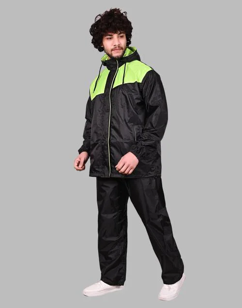 SOVIAN Rain Coat for Men Waterproof for Bike Reversible Double Layer with Hood Raincoat for Men.