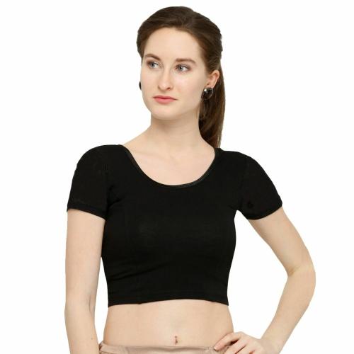 Life win Grey stretchable blouse cotton lycra for women (42)