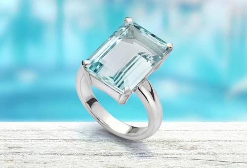 Chopra Gems & Jewellery Brass Aquamarine Panchdhatu Stone Ring (Men and Women) - Free Size