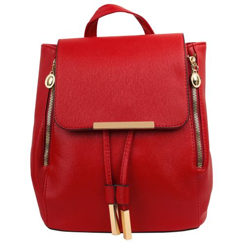 Regular Size Red Flap Back pack for College Girls