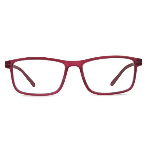 AFERELLE Anti Glare and Blue Cut Rectangular Full Rim Computer Glass for Men, Women | Matt Red wine