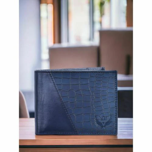 Lorenz Bi-Fold Blue PU Leather Wallet for Men | WL-88