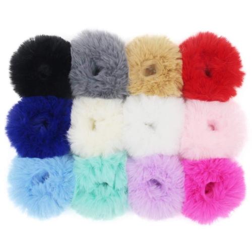 The Maxim Soft furr rubber Ponytail rubber band party wear use Hair Band (Multicolor) Pack of 12