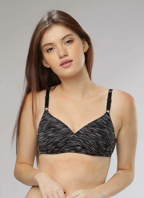 LOVABLE Women's Cotton Padded Wire Free Full Coverage Regulart Fit T-shirt Bra (Black_Size-36B)